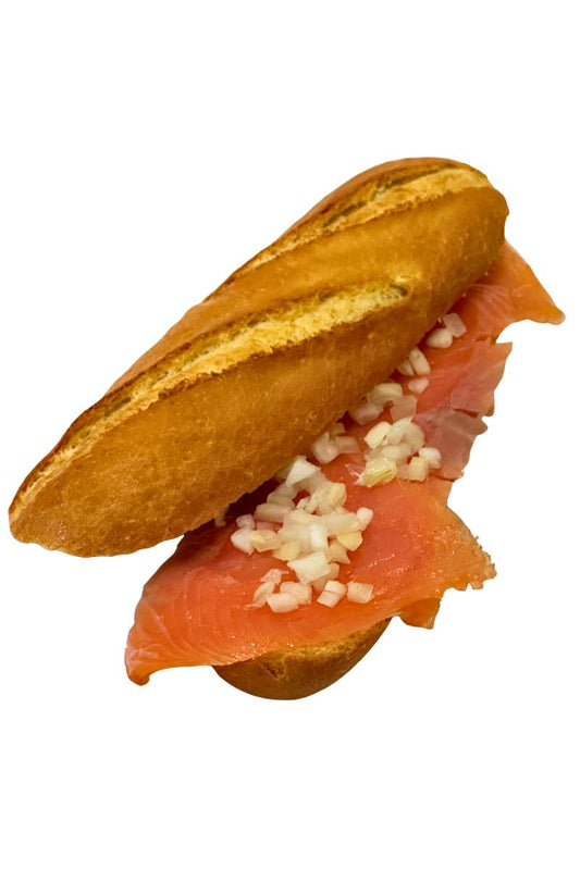 Gerookte zalm met ui